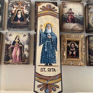 Hand-Painted Retablo of Rita of Cascia‎ by Dirk Schneider